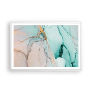 Poster in een witte lijst - Een dans van vormen en kleuren - 91x61 cm