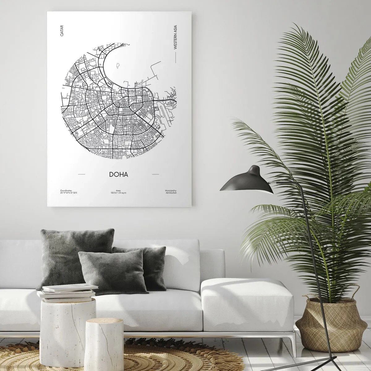Schilderen op glas - Anatomie van Doha - 50x70 cm