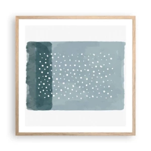 Een poster in een licht eiken lijst - Gegroeid op blauw - 60x60 cm