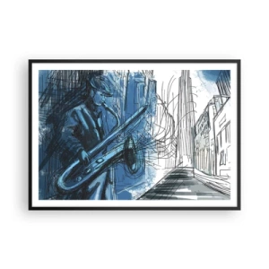Poster in een zwarte lijst - Stedelijke Rapsodie - 100x70 cm