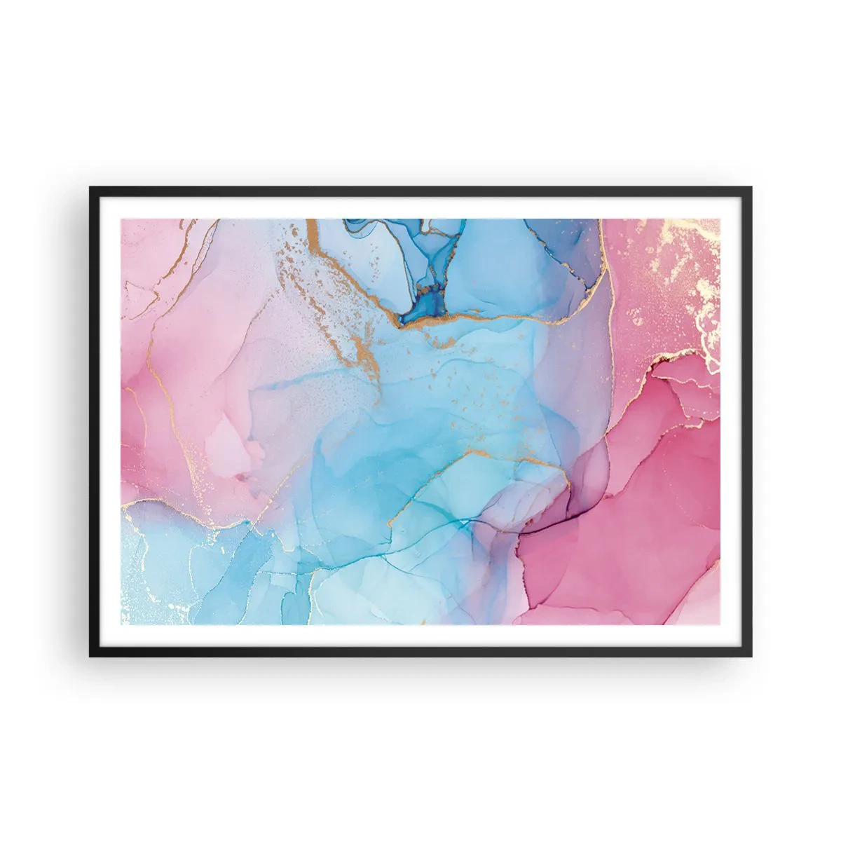 Poster in een zwarte lijst - Ontmoeting en interpenetratie - 100x70 cm