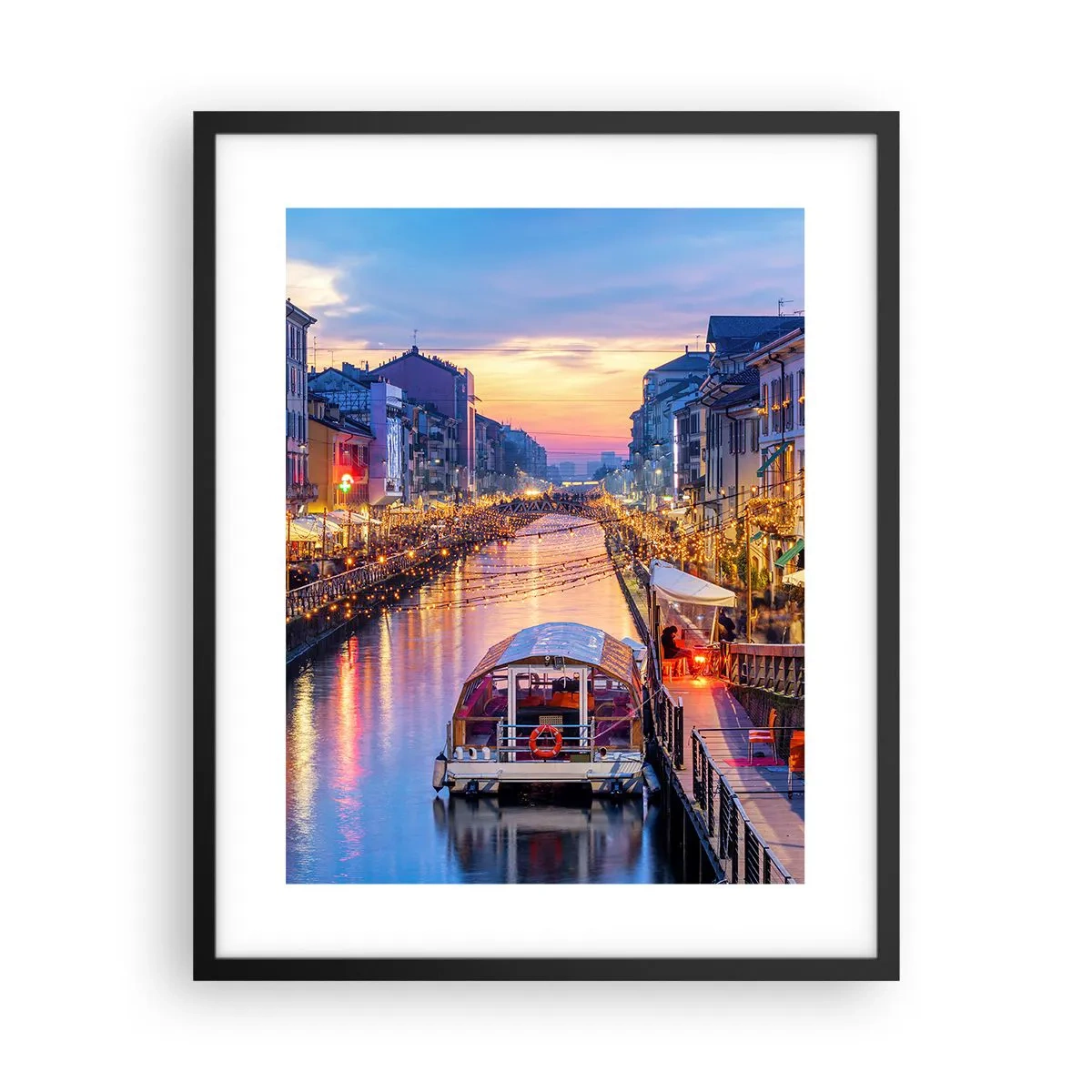 Poster in een zwarte lijst - Een avond vol licht en plezier - 40x50 cm