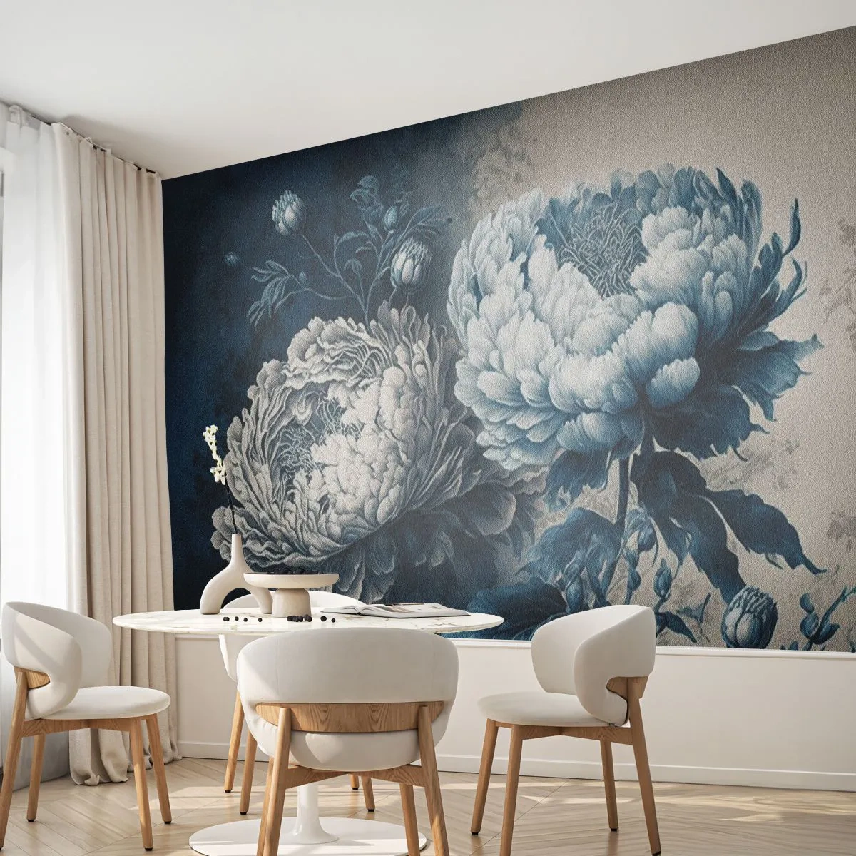 Fotobehang op maat Zelfklevend Deluxe Sticker - Bij elkaar passend paar - Bloemen, Klassiek, rococo