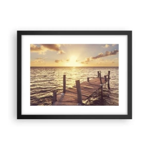 Poster in een zwarte lijst - Het gouden land van zachtheid - 40x30 cm