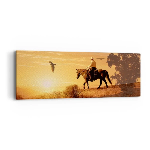 Schilderen op canvas - Alleen over de prairie - 90x30 cm
