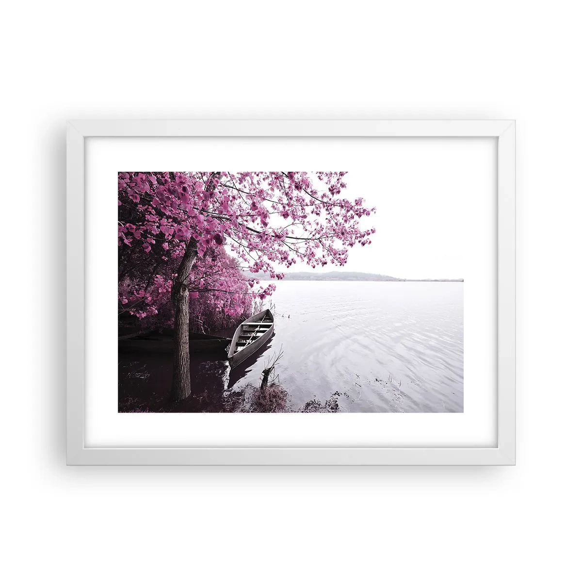 Poster in een witte lijst - In roze stilte - 40x30 cm