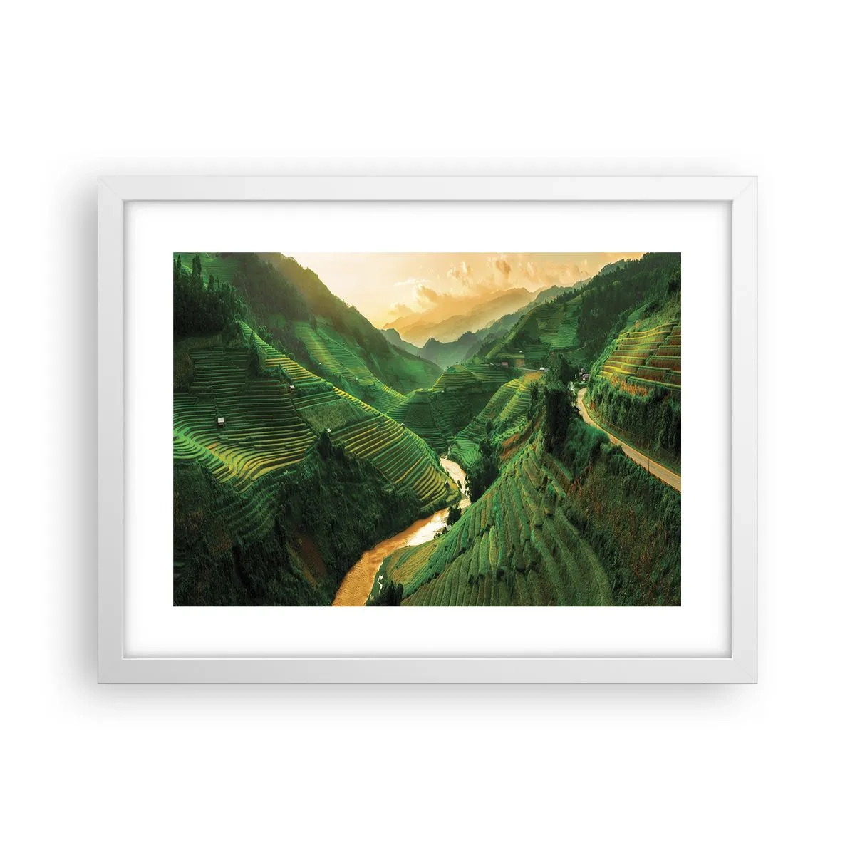 Poster in een witte lijst - Vietnamese vallei - 40x30 cm