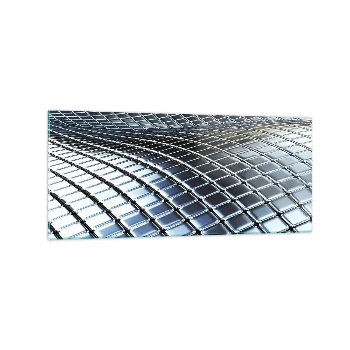 Schilderen op glas - Metallic zilveren golf - 120x50 cm