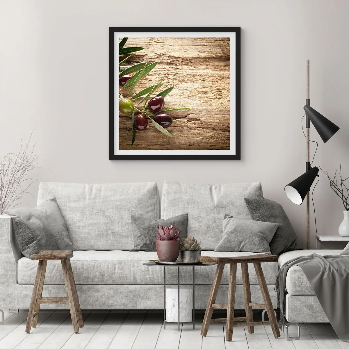 Poster in een zwarte lijst - Rechtstreeks uit de natuur - 30x30 cm