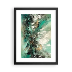 Poster in een zwarte lijst - Emerald en zwarte branding - 30x40 cm