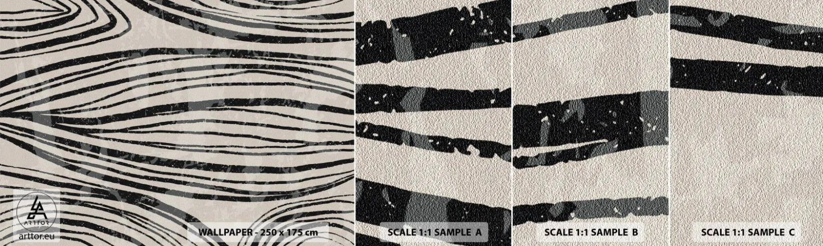 Fotobehang Staaltje Standard Eco - Lijnoverstromingsvlakte - Abstractie, Lijnen, Modern - 100x30 cm