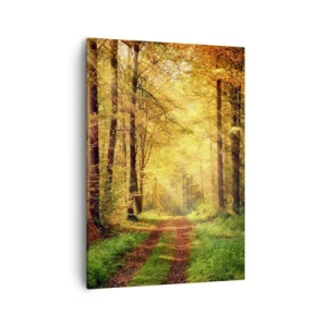 Schilderen op canvas - Bos-gouden stilte - 50x70 cm