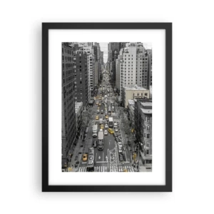 Poster in een zwarte lijst - New Yorks leven - 30x40 cm