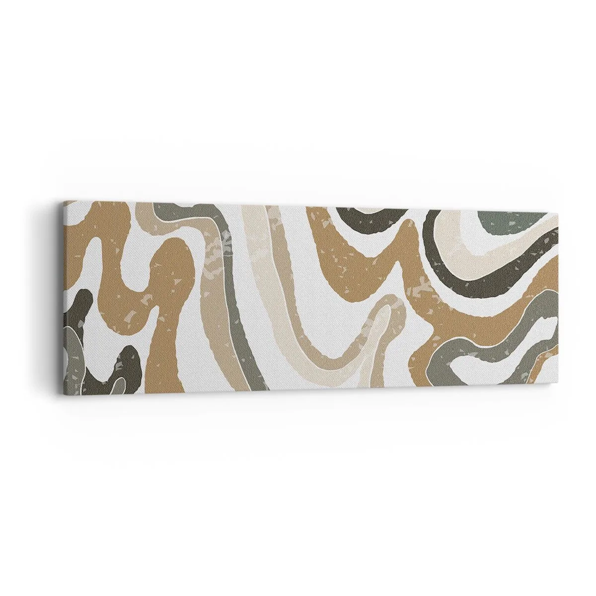 Schilderen op canvas - Meanders van aardekleuren - 90x30 cm