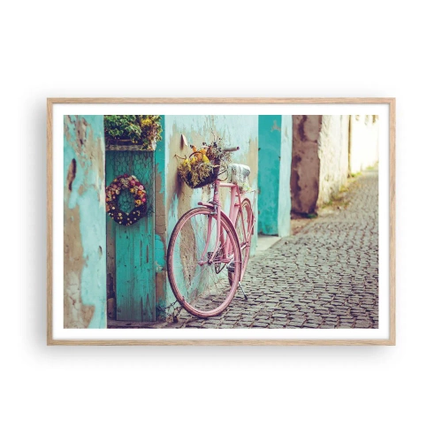 Een poster in een licht eiken lijst - Ben zo terug - 100x70 cm