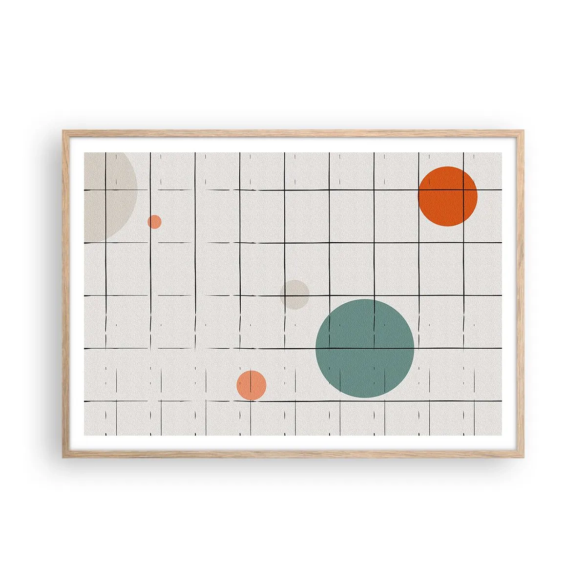 Een poster in een licht eiken lijst - Gevangen. Wij of zij? - 100x70 cm