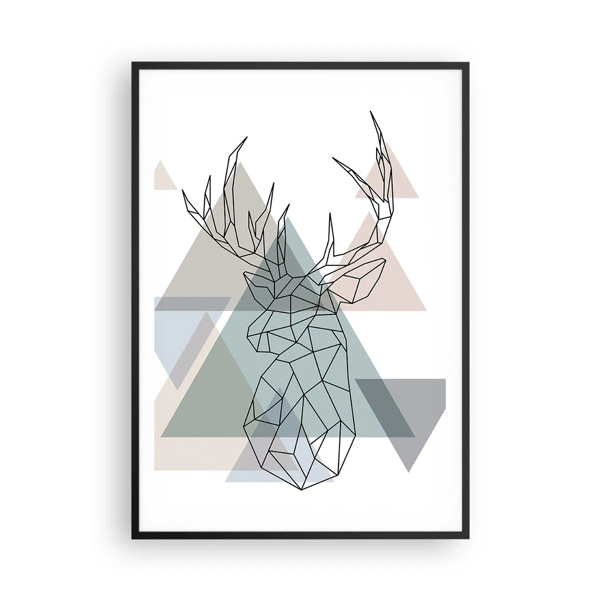 Poster in een zwarte lijst - In een geometrisch bos - 70x100 cm
