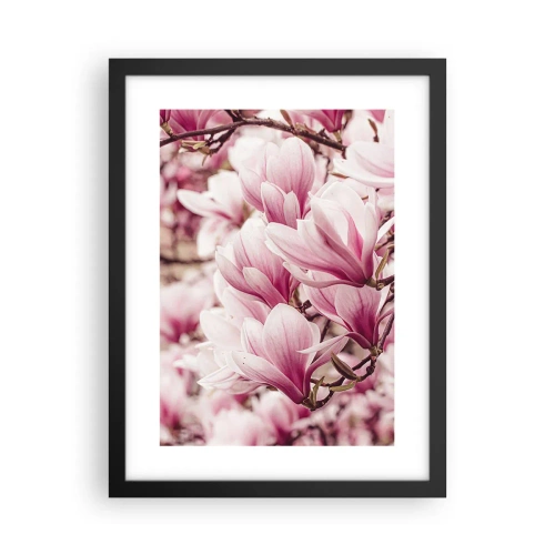 Poster in een zwarte lijst - De lente is roze - 30x40 cm