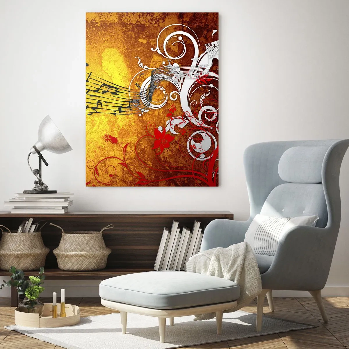 Schilderen op glas - Laat de muziek stromen - 80x120 cm