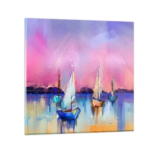 Schilderen op glas - Richting: breed water - 50x50 cm