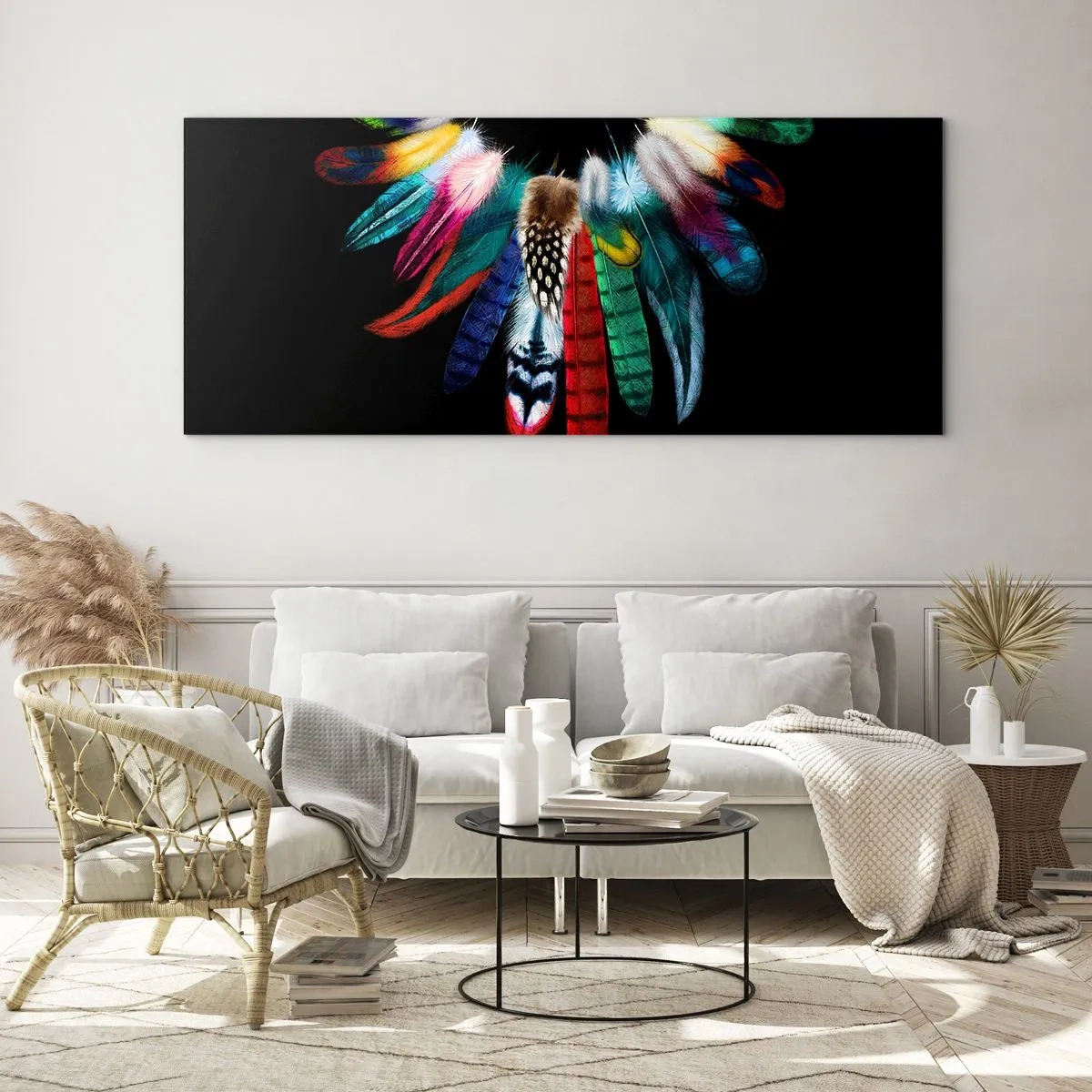 Schilderen op glas - Indiase ketting - 90x30 cm