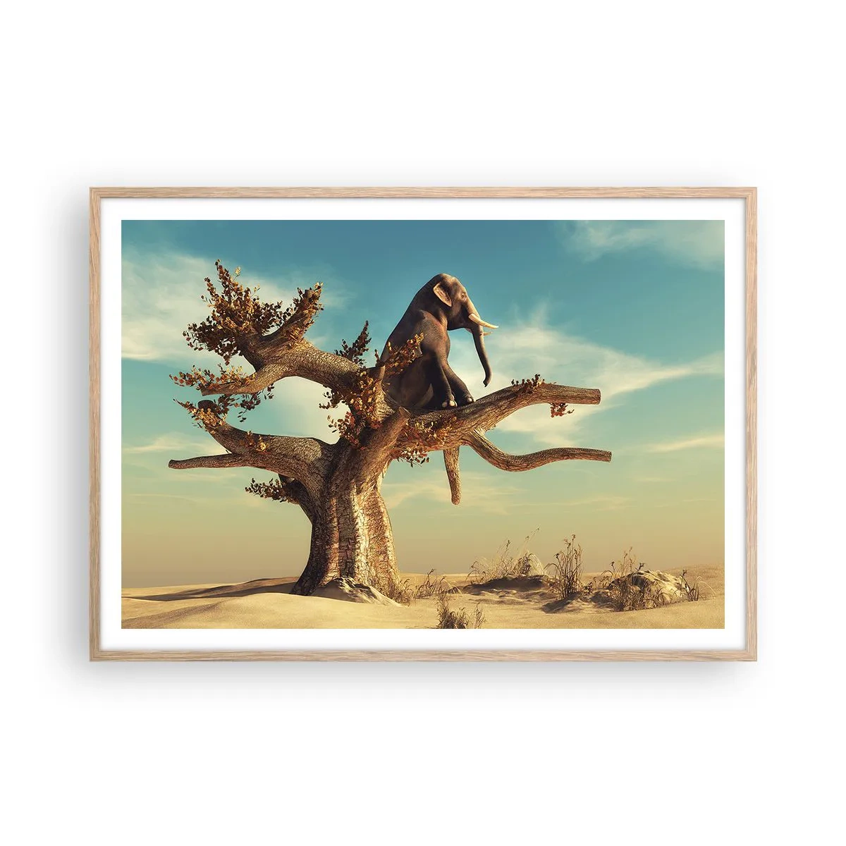 Een poster in een licht eiken lijst - Een nieuw gezichtspunt - 100x70 cm