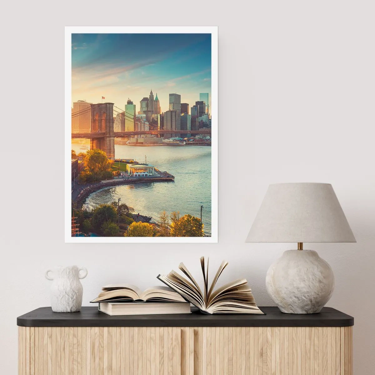 Poster - Dageraad in de grote stad - 70x100 cm