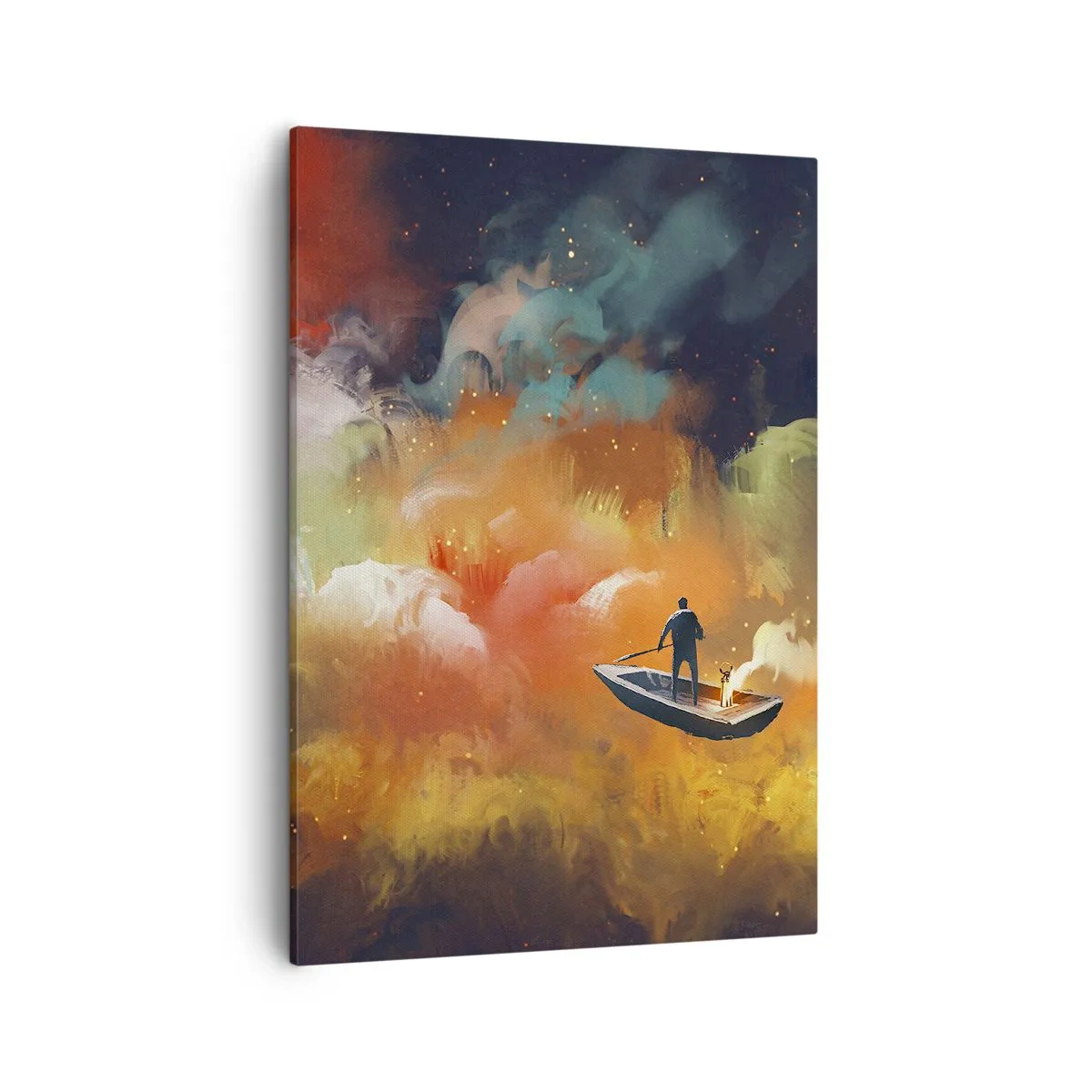 Schilderen op canvas - Met de boot door de sterrenstelsel - 50x70 cm