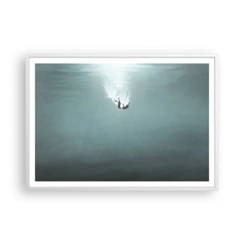 Poster in een witte lijst - In de armen van de oceaan - 100x70 cm