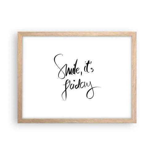 Een poster in een licht eiken lijst - Echte vreugde - 40x30 cm