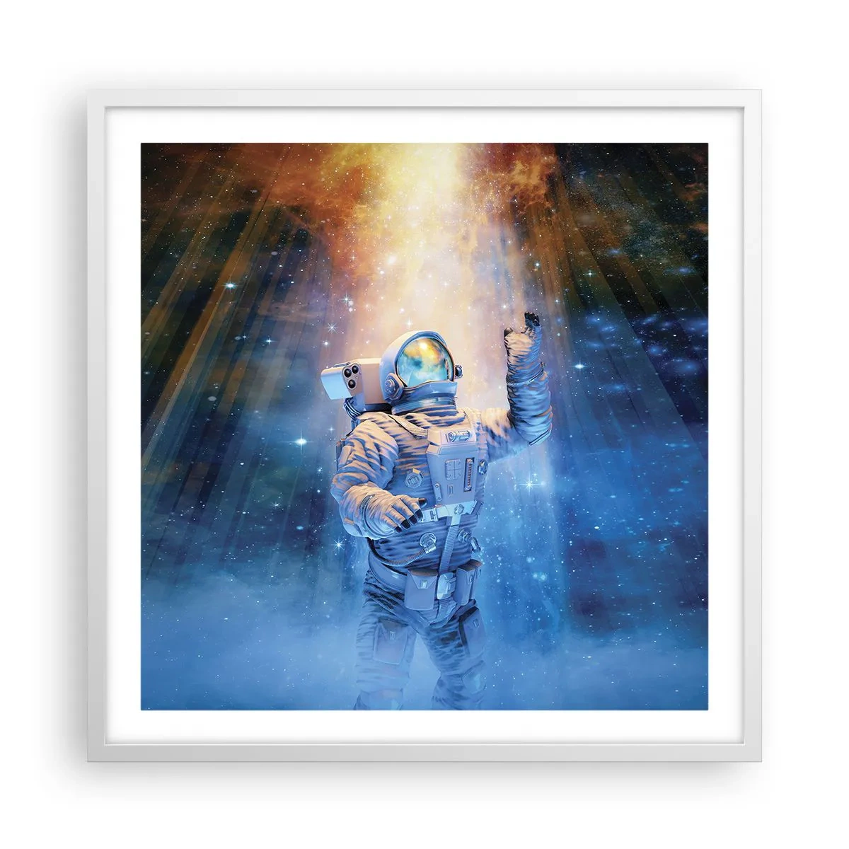 Poster in een witte lijst - Eindelijk aan het einde - 60x60 cm