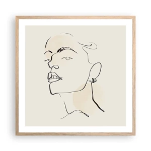 Een poster in een licht eiken lijst - Een trotse blik - 60x60 cm