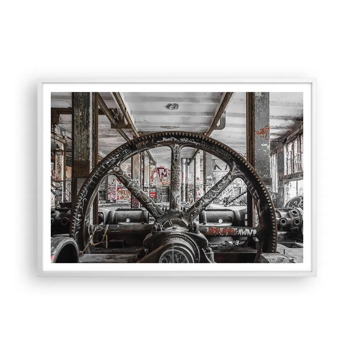 Poster in een witte lijst - Het geheime leven van de fabriek - 100x70 cm