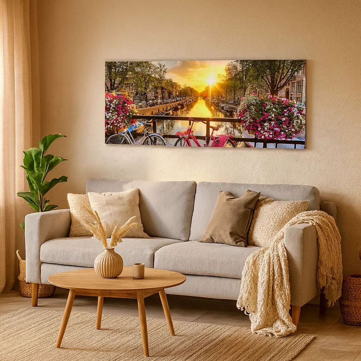 Schilderen op canvas - Lenteochtend in Amsterdam - 30x30 cm