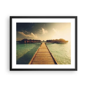 Poster in een zwarte lijst - Een warme uitnodiging - 50x40 cm