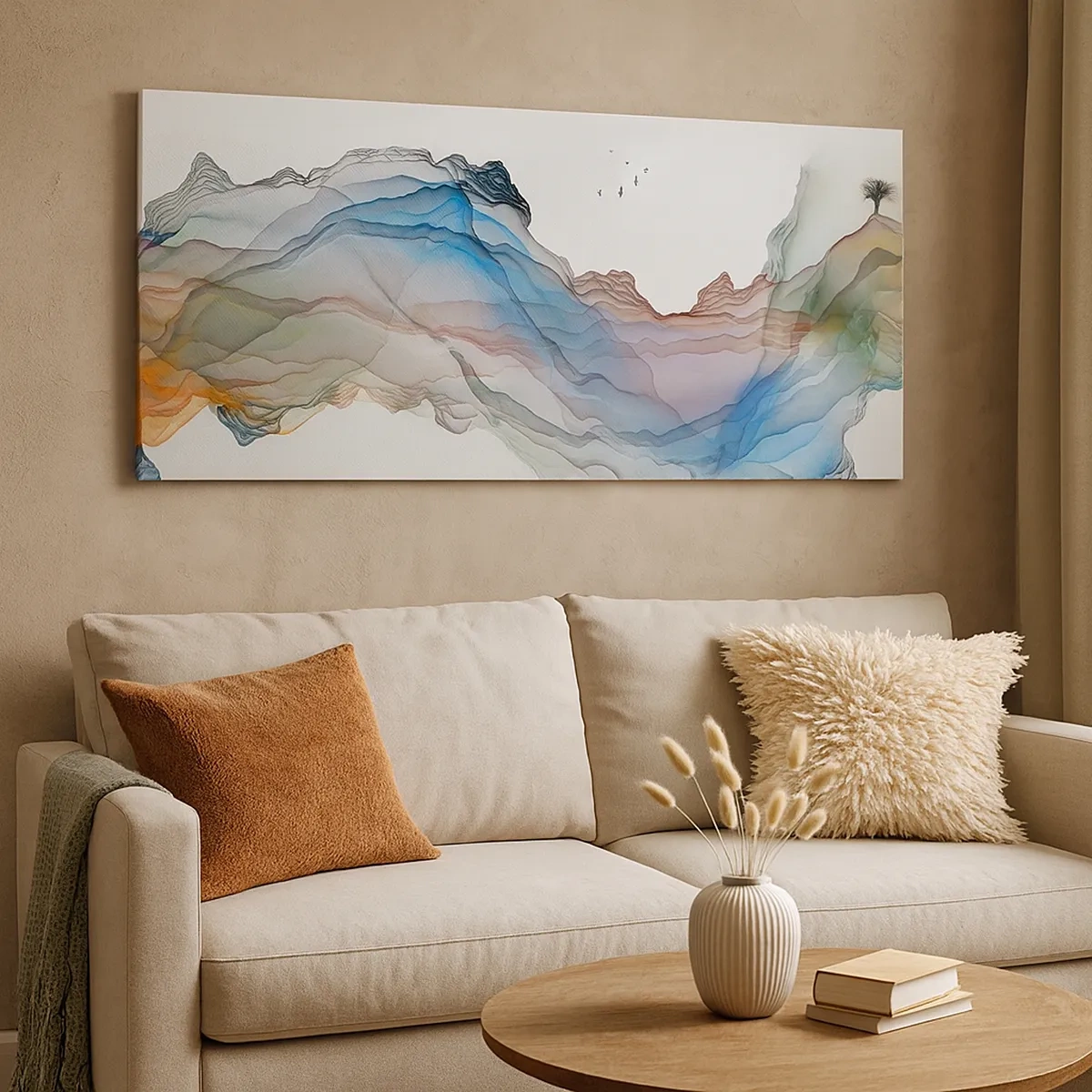 Schilderen op canvas - Op weg naar de kristallen bergen - 30x30 cm