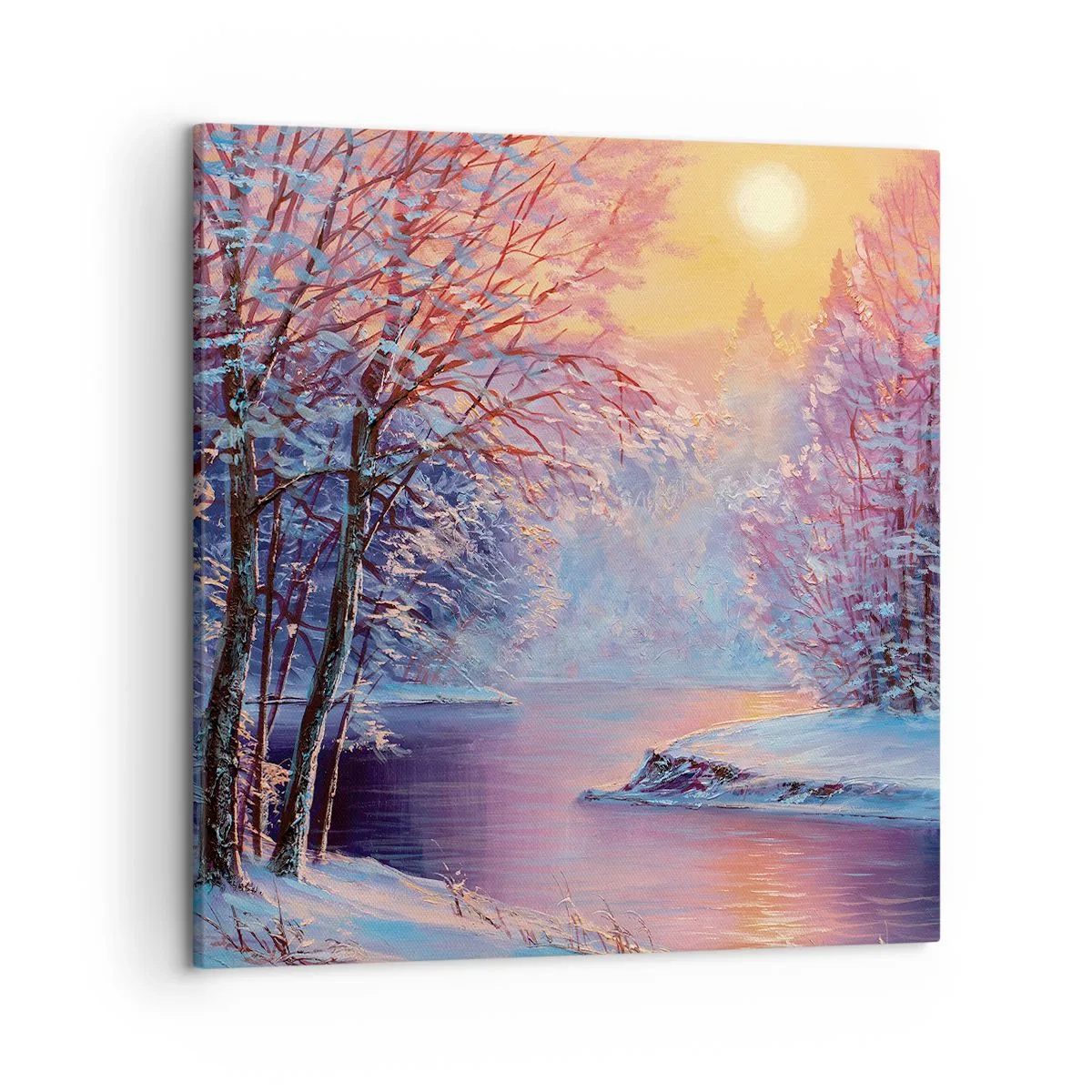 Schilderen op canvas - De kleuren van de winter - 50x50 cm