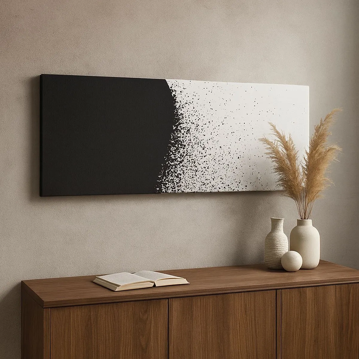 Schilderen op canvas - Beweging van moleculen - 100x40 cm