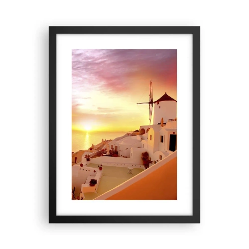 Poster in een zwarte lijst - Spreiden in wit en goud - 30x40 cm