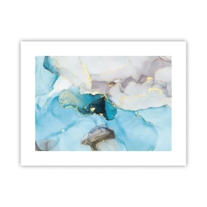Poster - Een studie van de ontmoeting van grijs en turkoois - 40x30 cm
