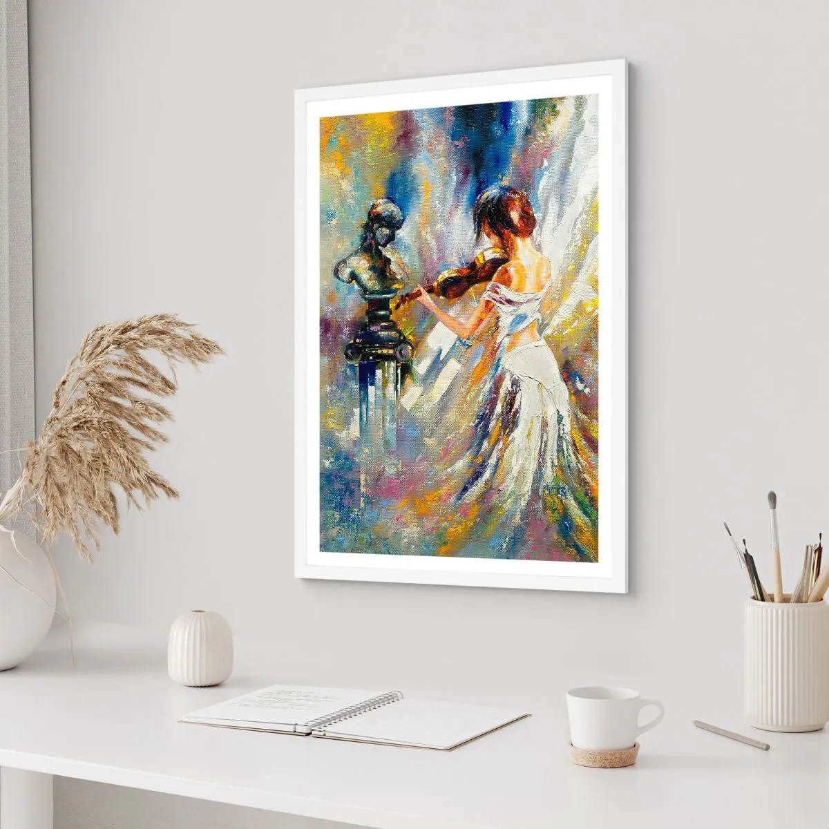 Poster in een witte lijst - Herleven met gevoel - 40x50 cm