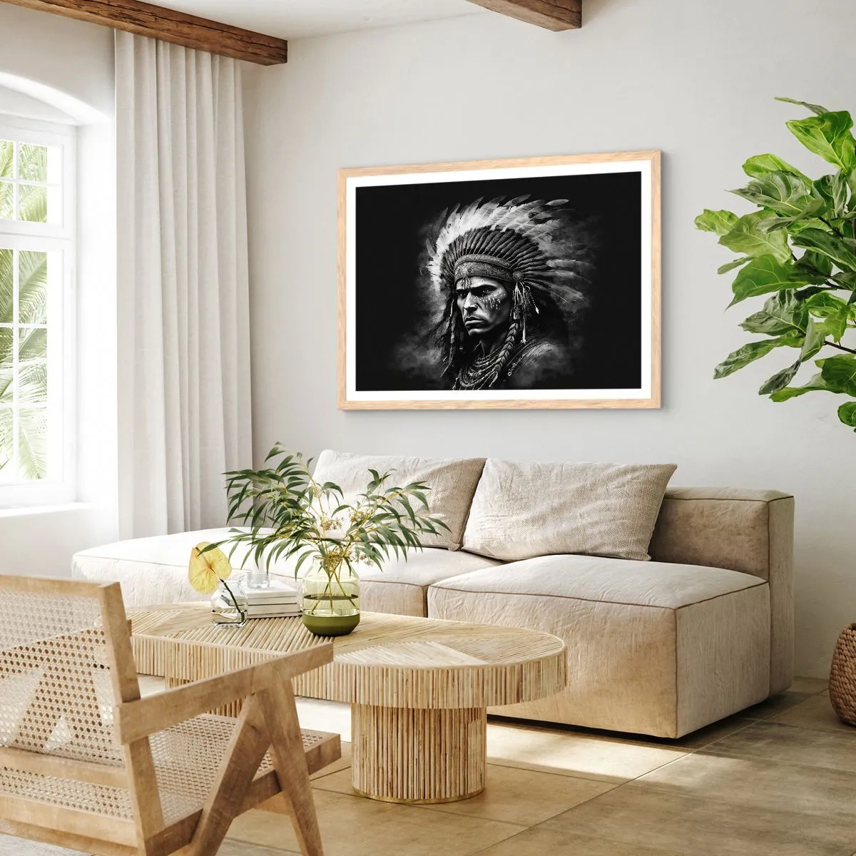 Een poster in een licht eiken lijst - Een leider en strijder - 40x30 cm