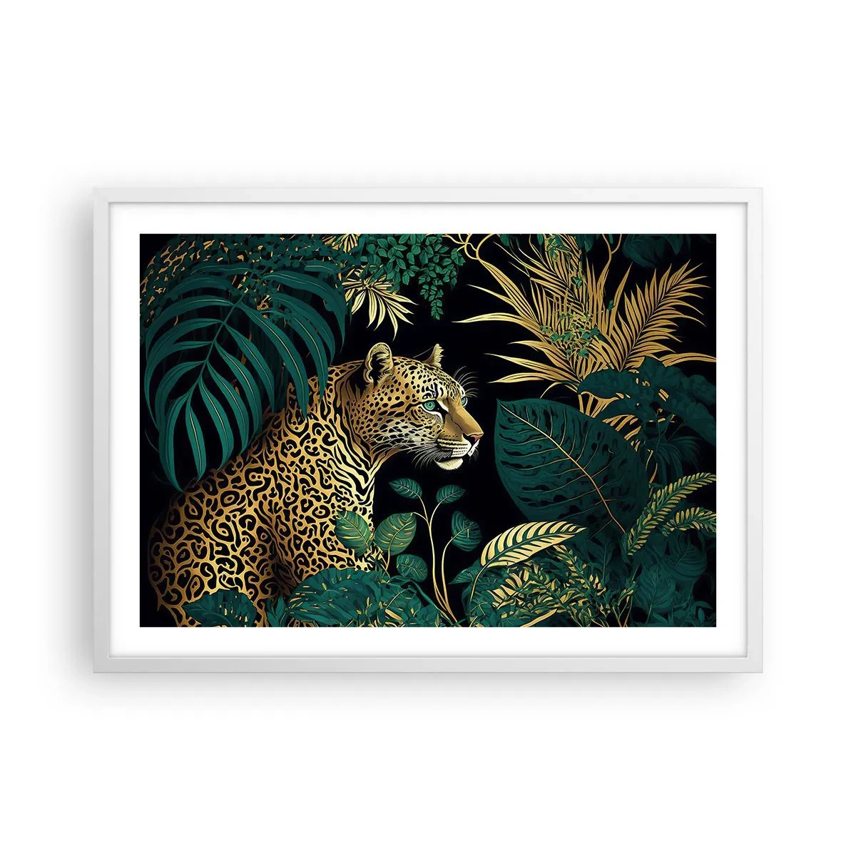 Poster in een witte lijst - Een gastheer in de jungle - 70x50 cm