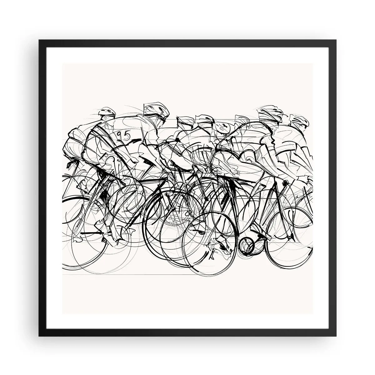 Poster in een zwarte lijst - Samen als team - 60x60 cm