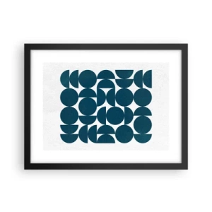 Poster in een zwarte lijst - Cirkels en halfcirkels - 40x30 cm