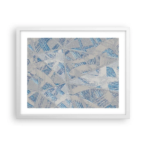 Poster in een witte lijst - In een blauwgrijs labyrint - 50x40 cm