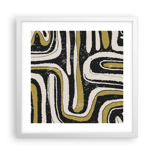 Poster in een witte lijst - Compositie: wegen en steegjes - 40x40 cm
