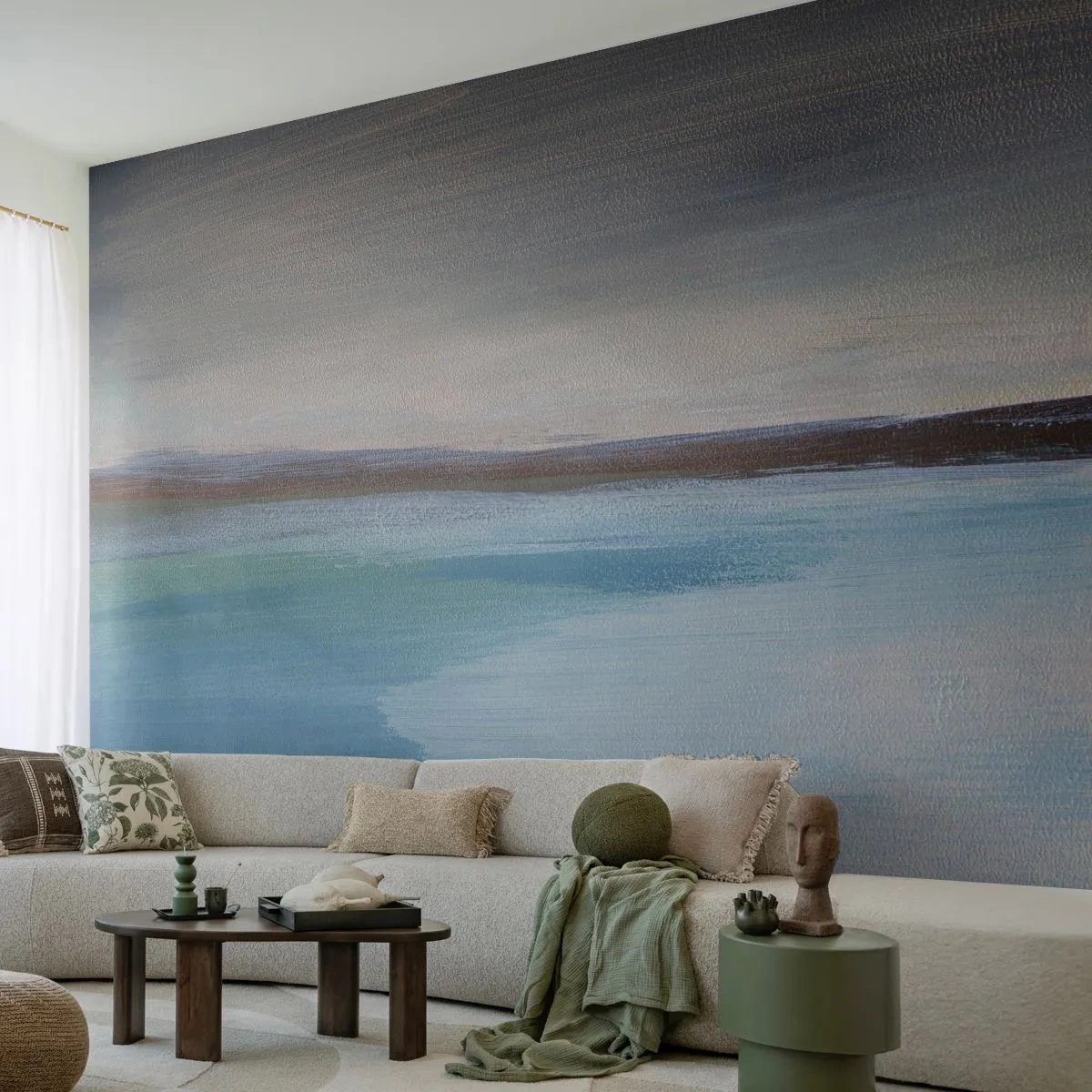 Zelfklevend Fotobehang Deluxe Sticker - Horizontaal landschap - Zee, Deel, Strand - 350x256 cm