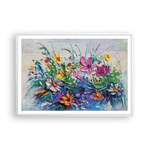 Poster in een witte lijst - Helemaal geen stilleven - 100x70 cm