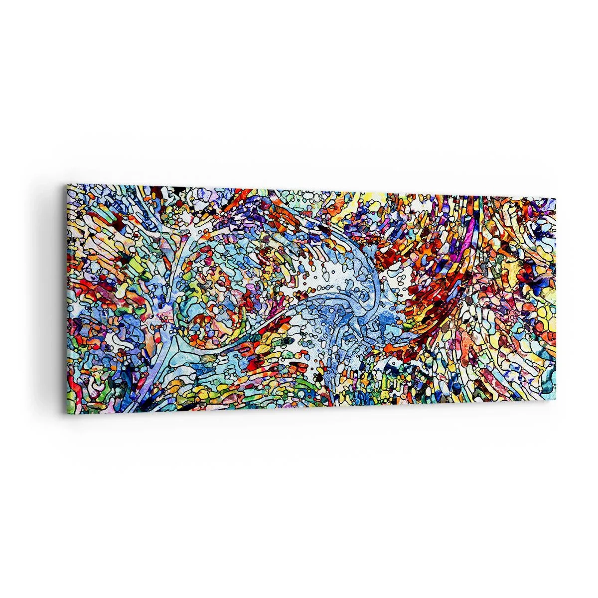 Schilderen op canvas - Glas in lood druppel - 100x40 cm